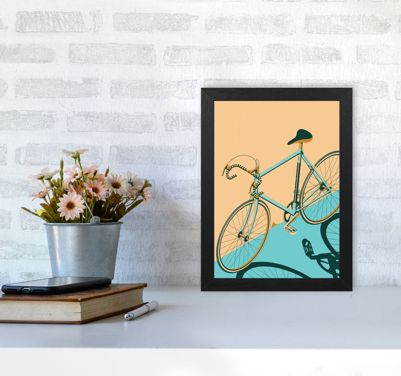 Isometric Cycling Print by Wyatt9 A4 White Frame