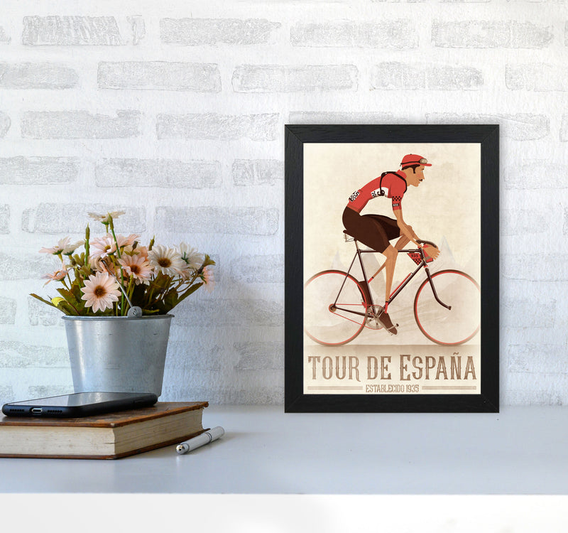 Spanish Tours Cycling Print by Wyatt9 A4 White Frame