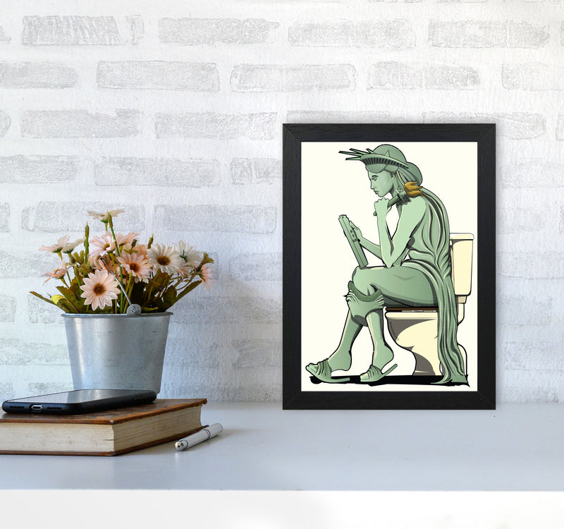 Statue of Liberty Loo by Wyatt9 A4 White Frame