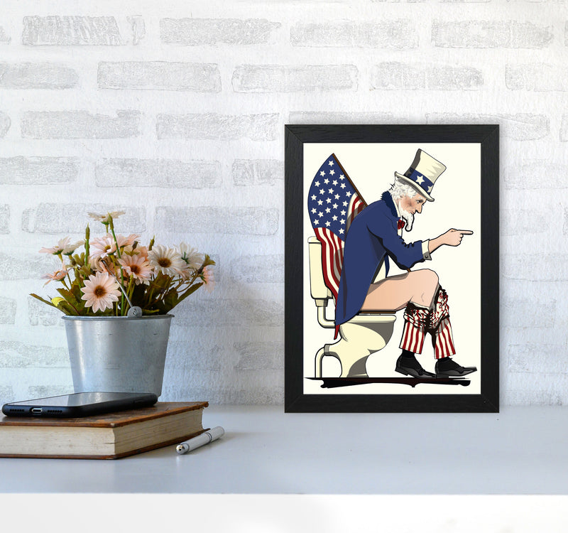 Uncle Sam loo Right by Wyatt9 A4 White Frame