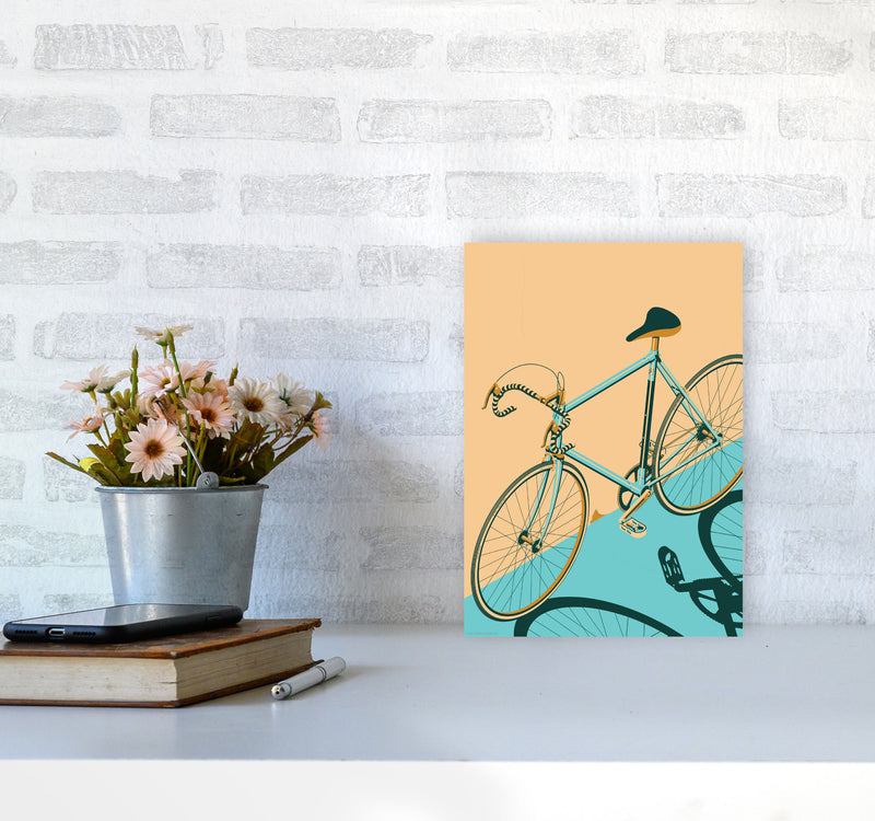 Isometric Cycling Print by Wyatt9 A4 Black Frame
