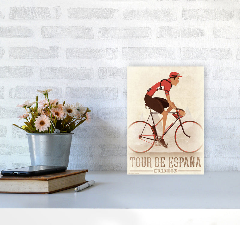 Spanish Tours Cycling Print by Wyatt9 A4 Black Frame