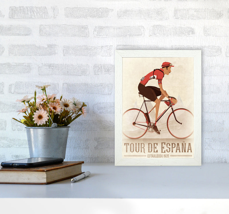 Spanish Tours Cycling Print by Wyatt9 A4 Oak Frame