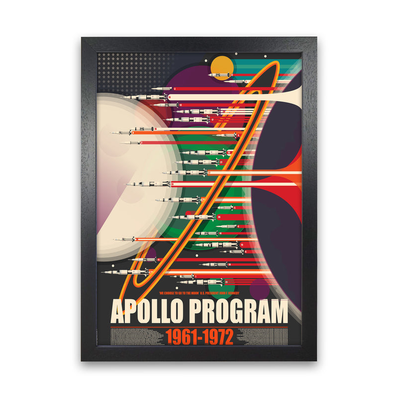 Apollo Program Art Print by Wyatt9 Black Grain