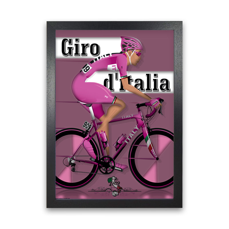 Modern Giro Cycling Print by Wyatt9 Black Grain