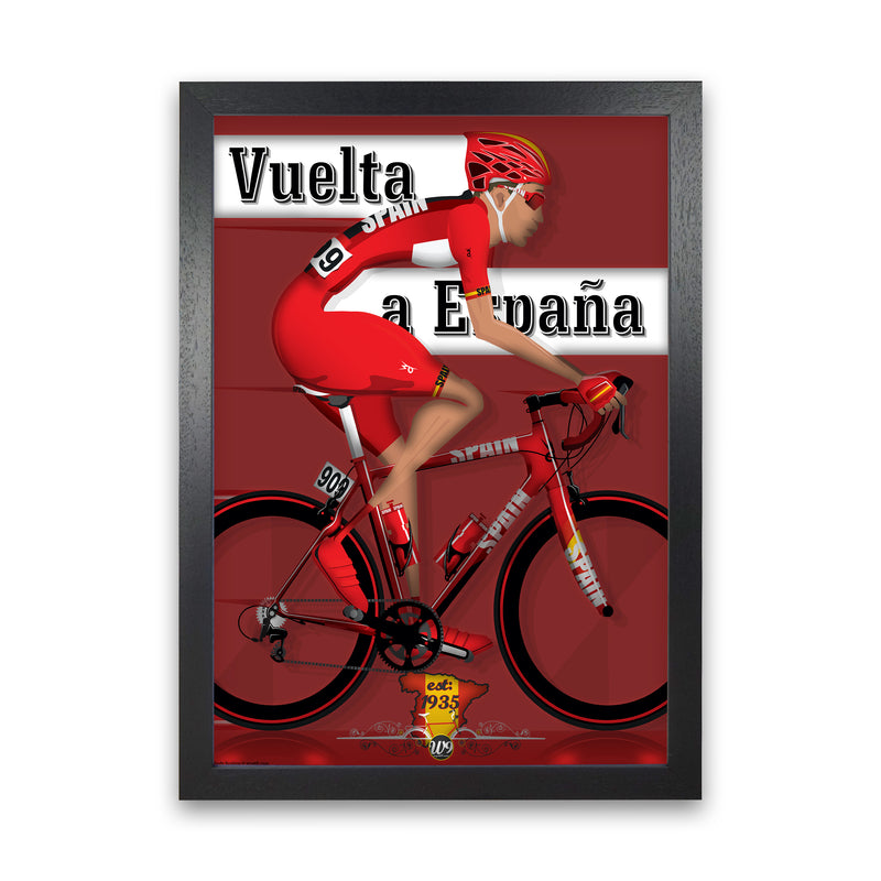 Modern Spanish Cycling Print by Wyatt9 Black Grain