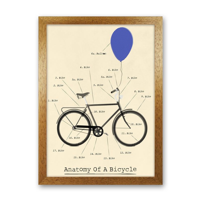 Anatomy of a Bicycle Art Print by Wyatt9 Oak Grain