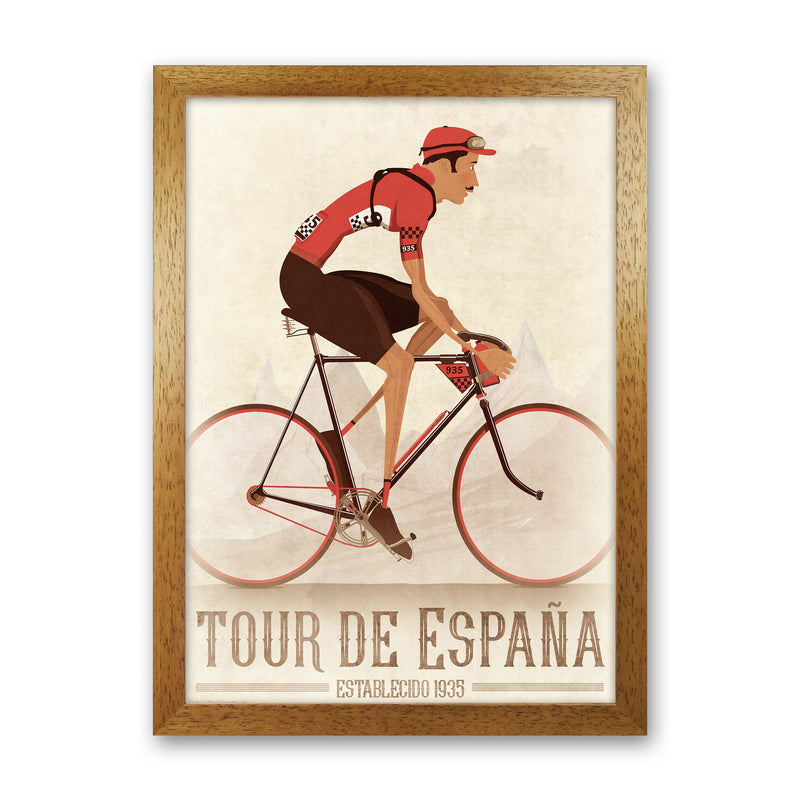 Spanish Tours Cycling Print by Wyatt9 Oak Grain