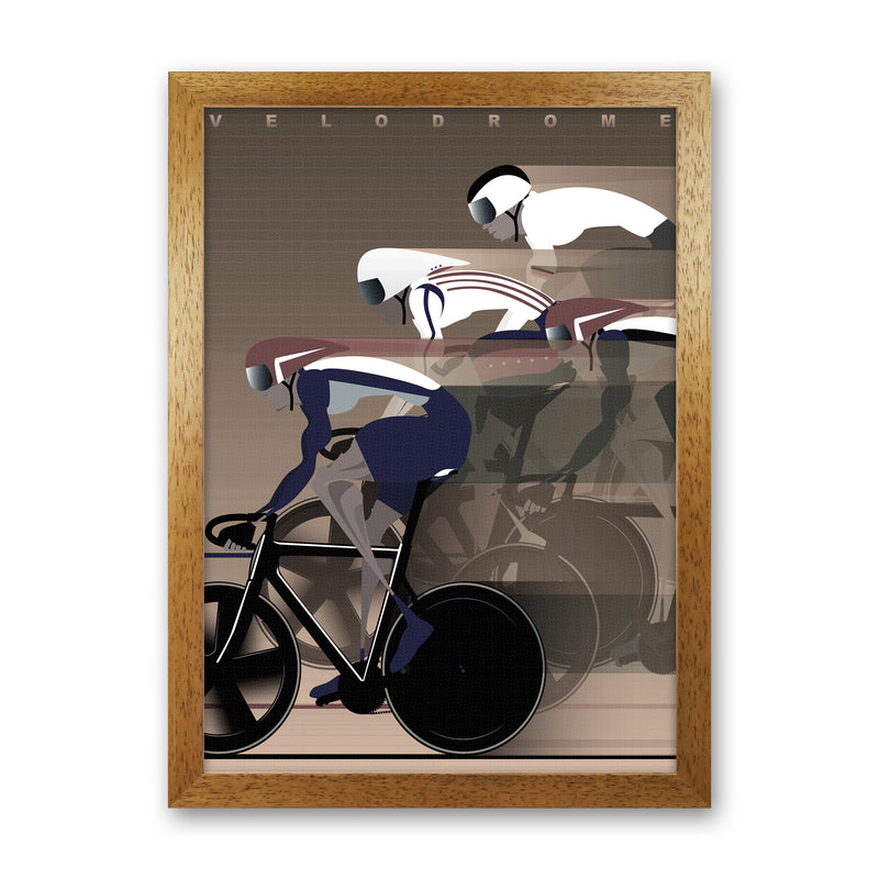 Velo Brown Cycling Print by Wyatt9 Oak Grain