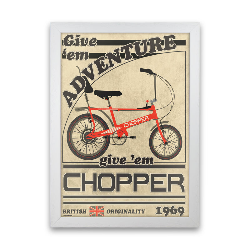 Chopper Vintage Cycling Print by Wyatt9 White Grain
