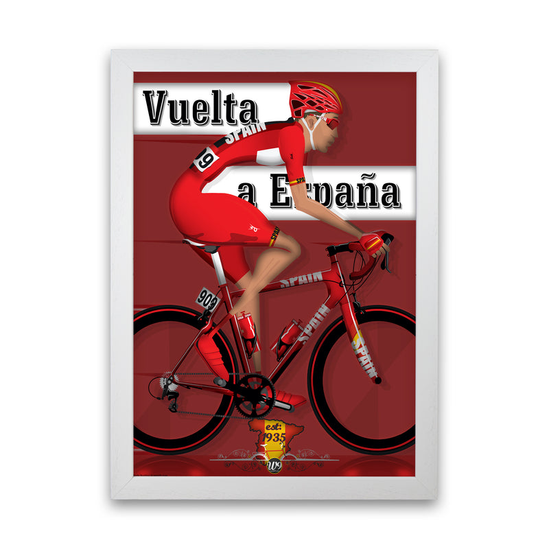 Modern Spanish Cycling Print by Wyatt9 White Grain