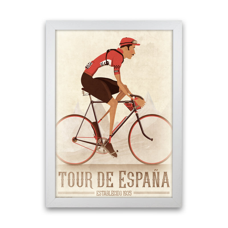 Spanish Tours Cycling Print by Wyatt9 White Grain