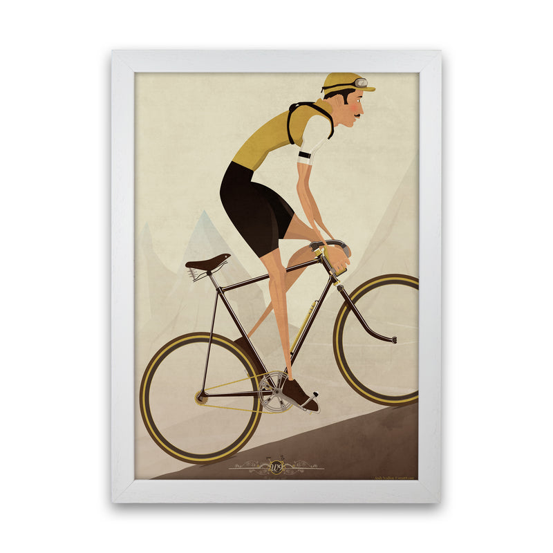 Vintage Cycling Print by Wyatt9 White Grain