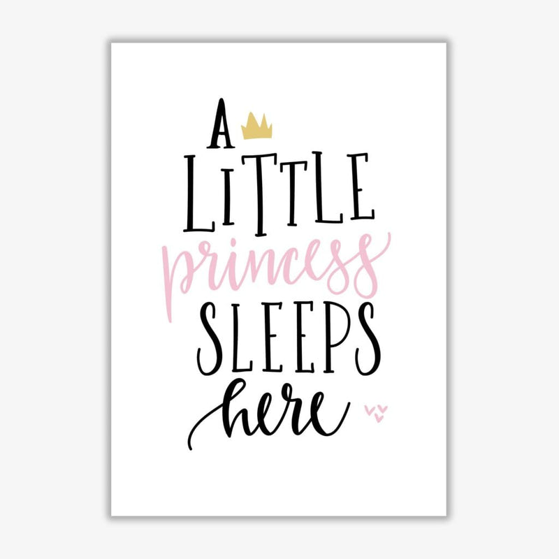 A little princess sleeps here modern fine art print, framed childrens nursey wall art poster