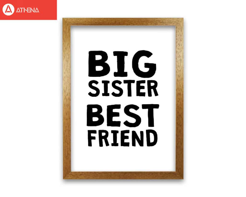 Big sister best friend black modern fine art print, framed typography wall art
