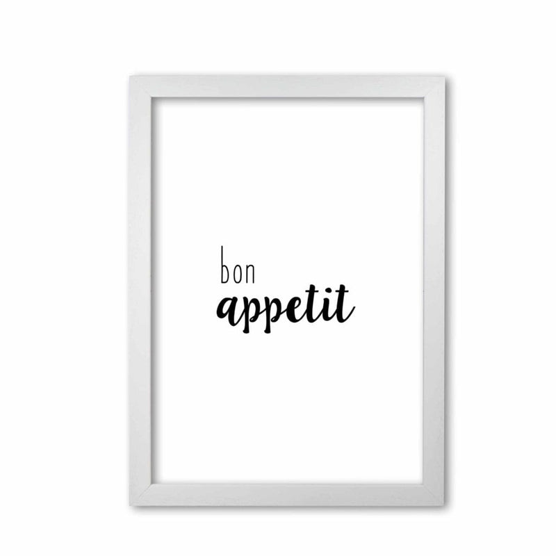 Bon appetit food quote fine art print by orara studio, framed kitchen wall art