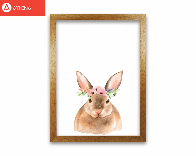 Forest friends, floral cute bunny modern fine art print