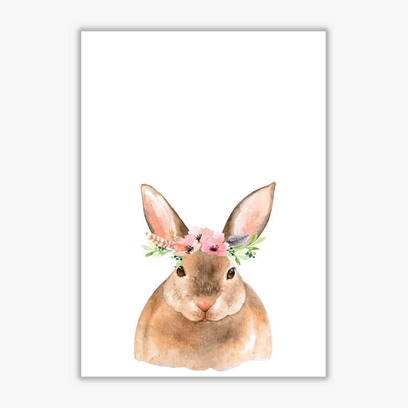 Forest friends, floral cute bunny modern fine art print