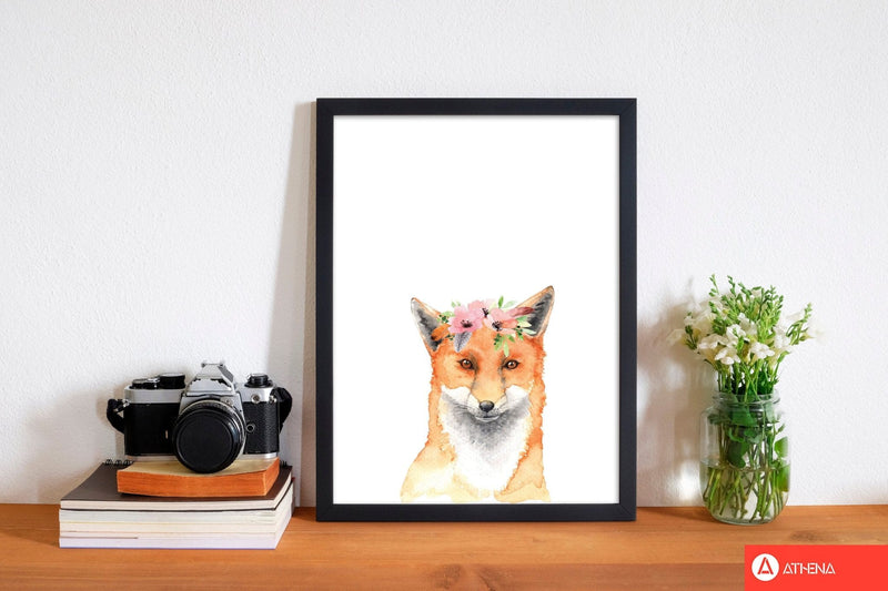 Forest friends, floral fox modern fine art print
