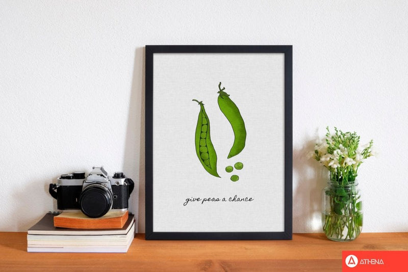 Give peas a chance fine art print by orara studio, framed kitchen wall art