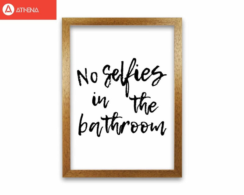 No selfies, bathroom modern fine art print, framed bathroom wall art