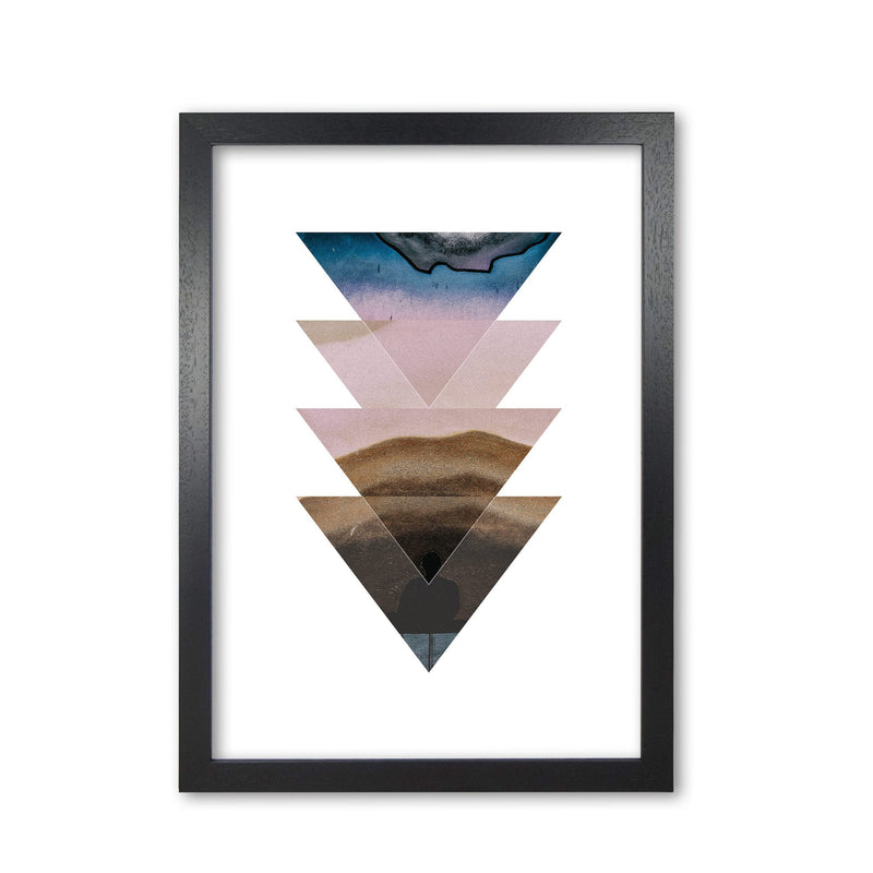 Pastel and sand abstract triangles modern fine art print