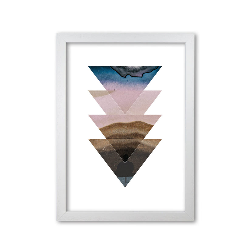Pastel and sand abstract triangles modern fine art print