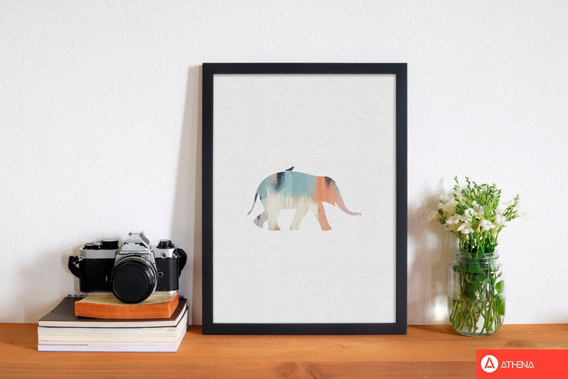 Pastel elephant fine art print by orara studio