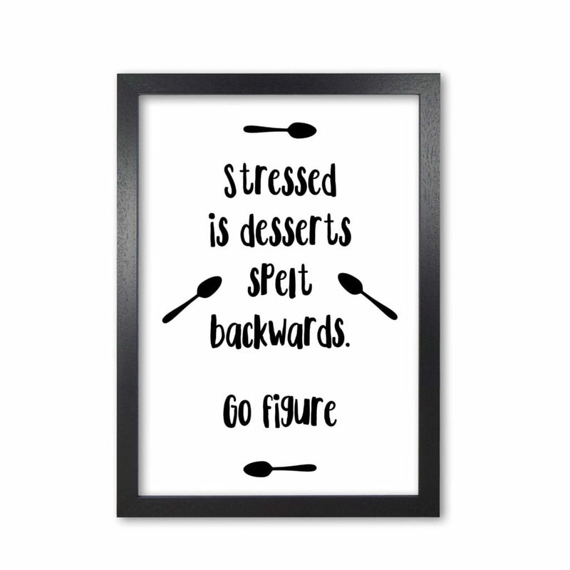 Stressed is desserts spelled backwards modern fine art print, framed kitchen wall art