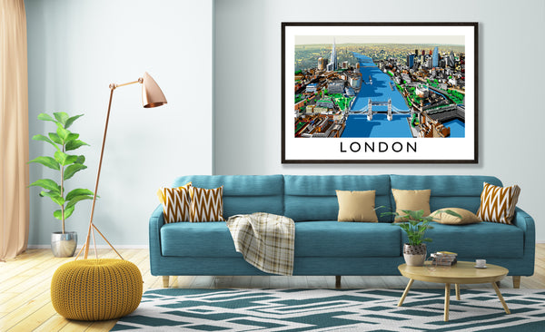 Iconic Prints of London Landmarks featuring this print of the river Thames by Richard O'Neill