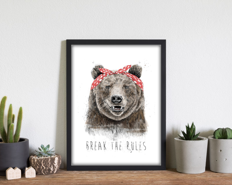 Break The Rules Grizzly Animal Art Print by Balaz Solti