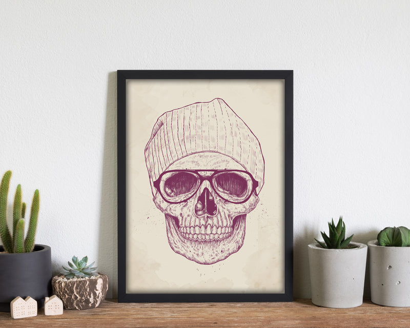 Cool Hipster Skull Gothic Art Print by Balaz Solti
