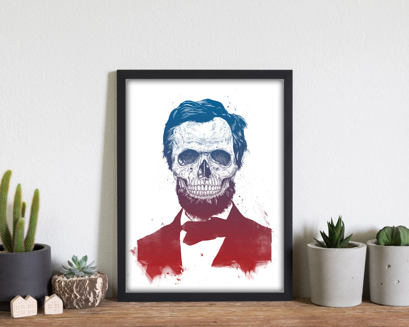 Dead Lincoln Skull Modern Art Print by Balaz Solti