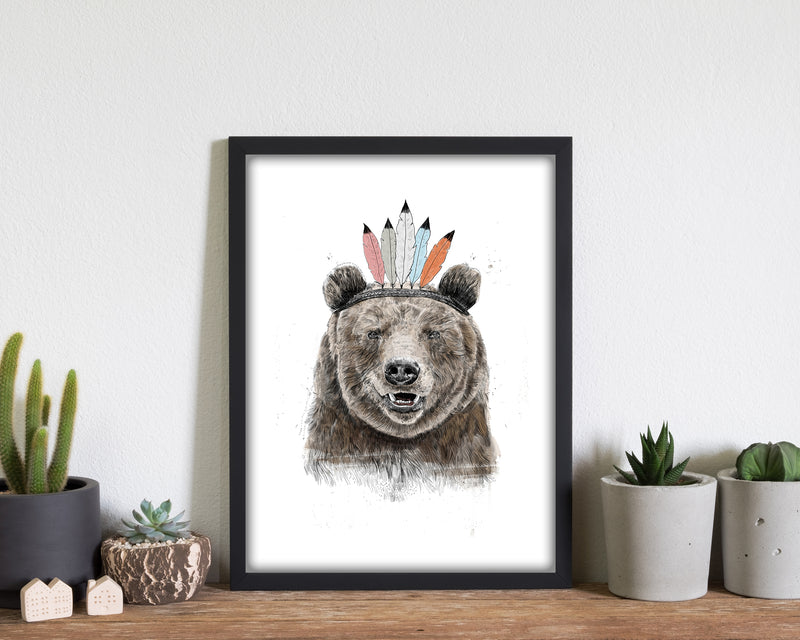 Festival Bear Animal Art Print by Balaz Solti