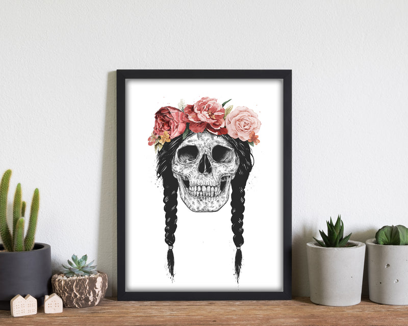 Festival Floral Skull Art Print by Balaz Solti