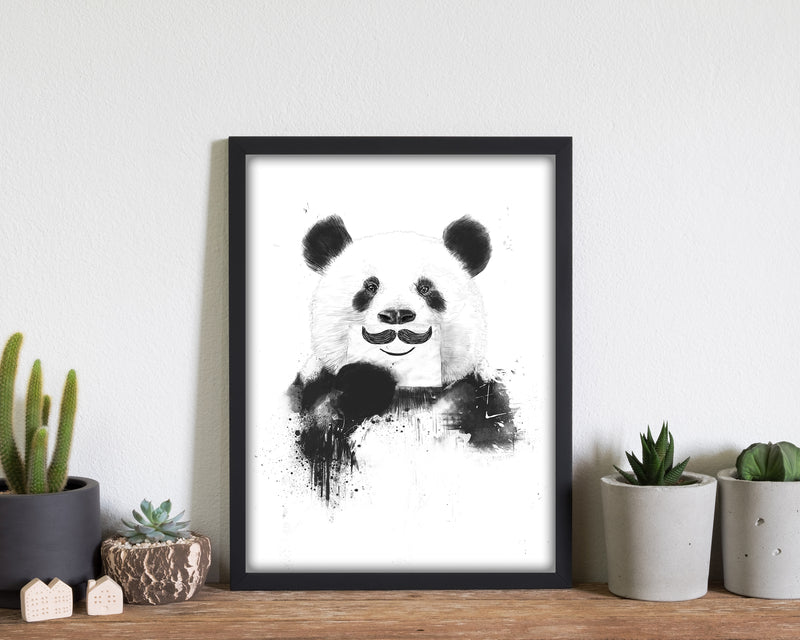 Funny Panda Animal Art Print by Balaz Solti