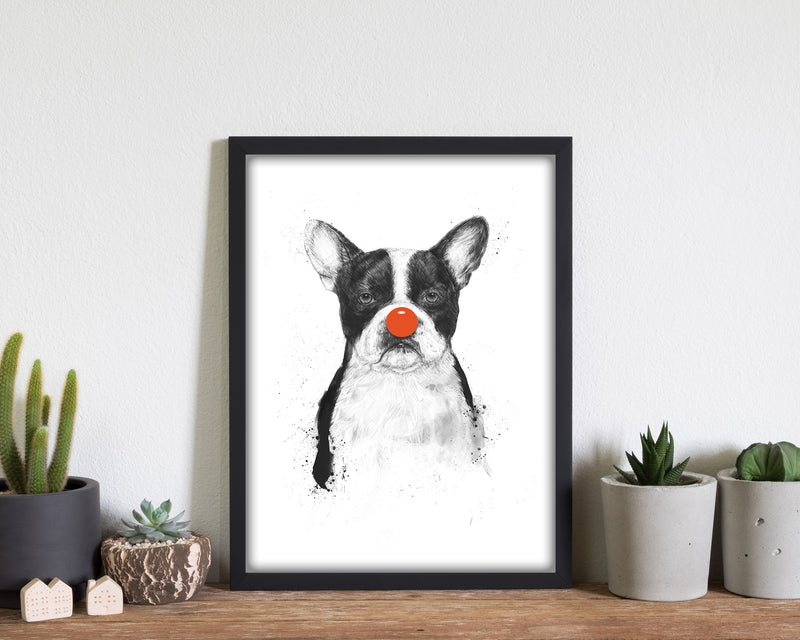 I'm Not Your Clown Bulldog Animal Art Print by Balaz Solti