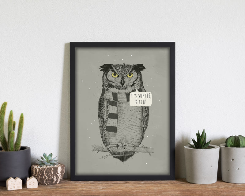 It's Winter B*tch Animal Art Print by Balaz Solti