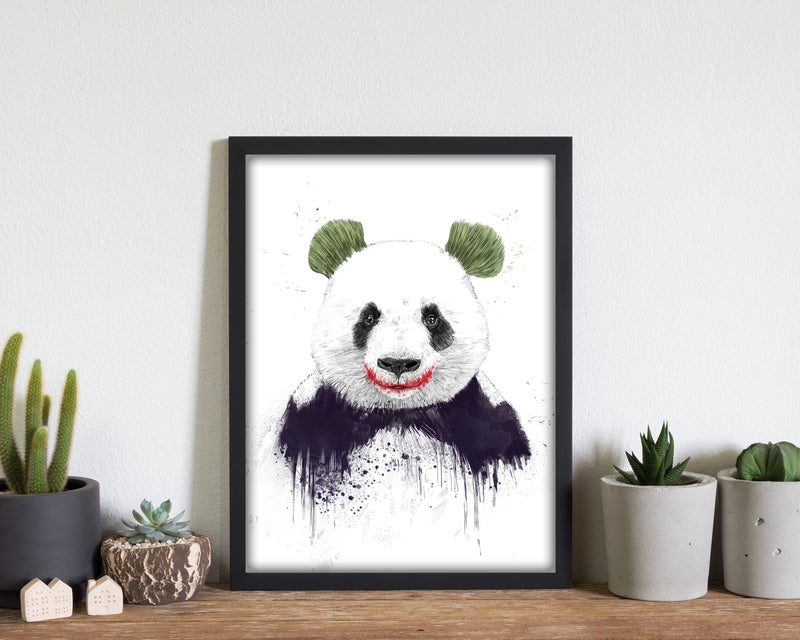 Jokerface Panda Animal Art Print by Balaz Solti
