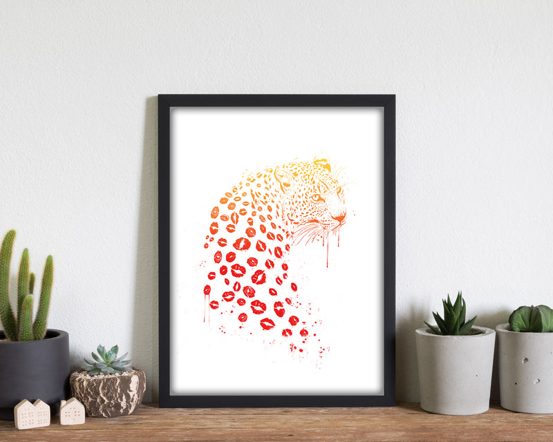 Kiss Me Leopard Animal Art Print by Balaz Solti