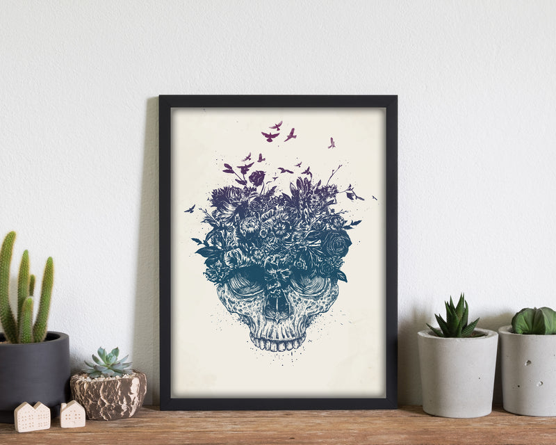 My Head Is A Jungle Skull Art Print by Balaz Solti