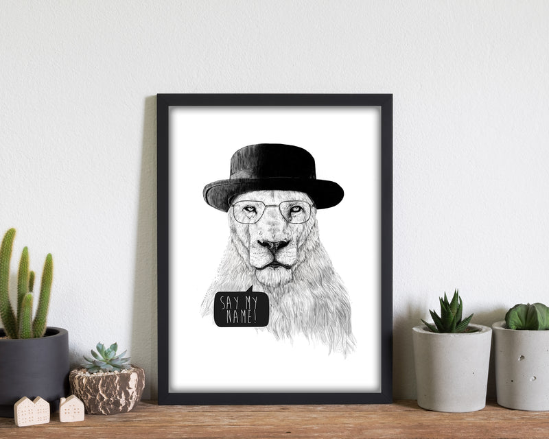 Say My name Lion Animal Art Print by Balaz Solti