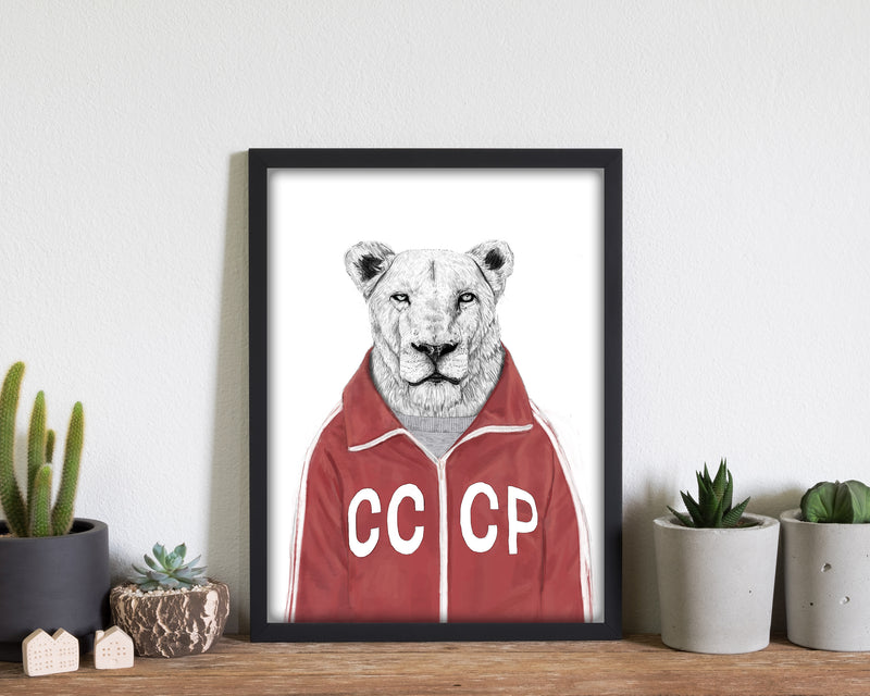 Soviet Lion Animal Art Print by Balaz Solti