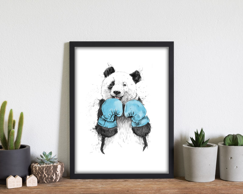 The Winner Boxing Panda Animal Art Print by Balaz Solti