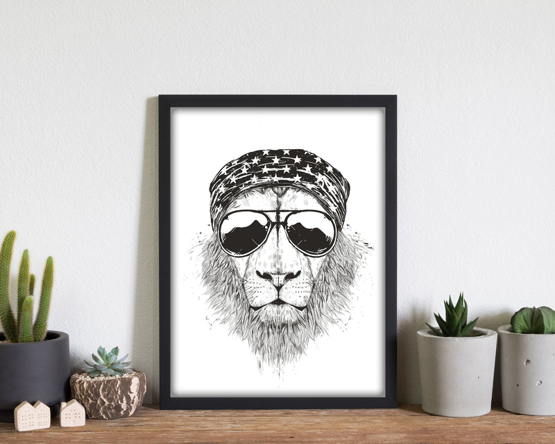 Wild Lion B&W Animal Art Print by Balaz Solti