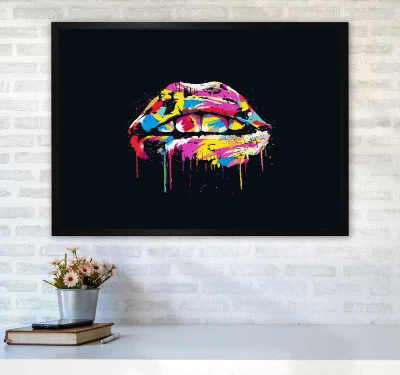 Colourful Lips Modern Art Print by Balaz Solti A1 White Frame