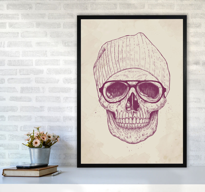 Cool Hipster Skull Gothic Art Print by Balaz Solti A1 White Frame