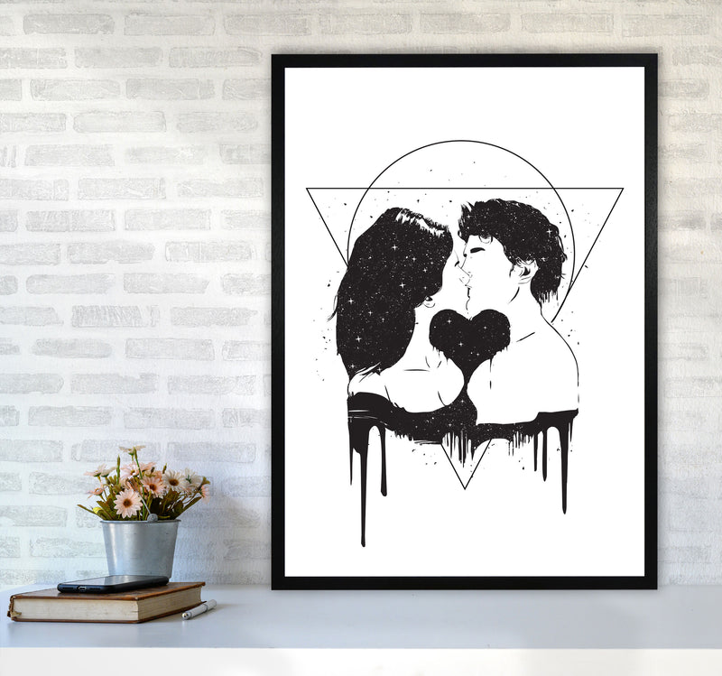 Cosmic Love B&W Art Print by Balaz Solti A1 White Frame