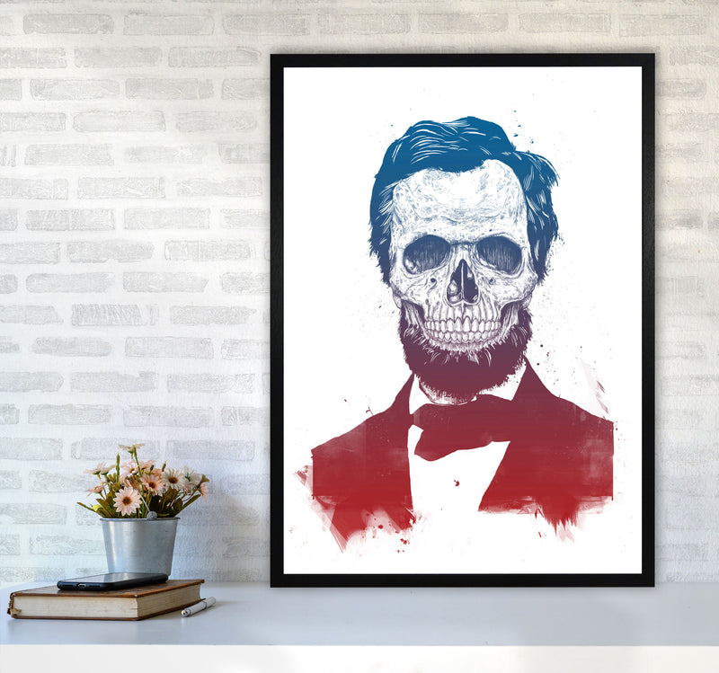 Dead Lincoln Skull Modern Art Print by Balaz Solti A1 White Frame