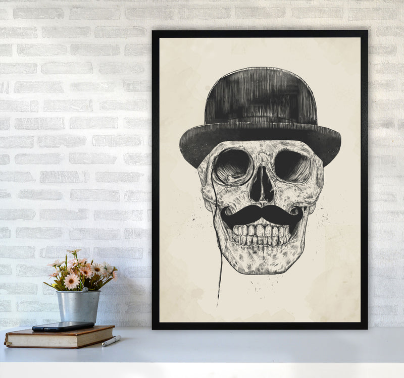 Gentlemen Never Die Skull Art Print by Balaz Solti A1 White Frame
